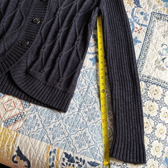 GH Bass Heritage Black Cable-Knit Shawl Collar Cardigan - Picture 13 of 16